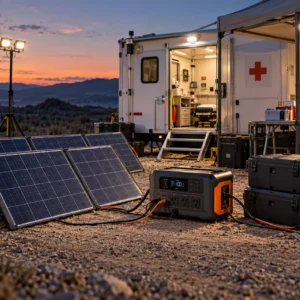 Emergency response trailer with portable solar and power station